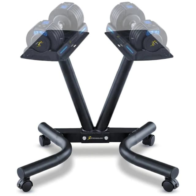 Strongology Universal Durable Steel Dumbbell Floor Stand (Dumbbells Not Included) in Black Unisex