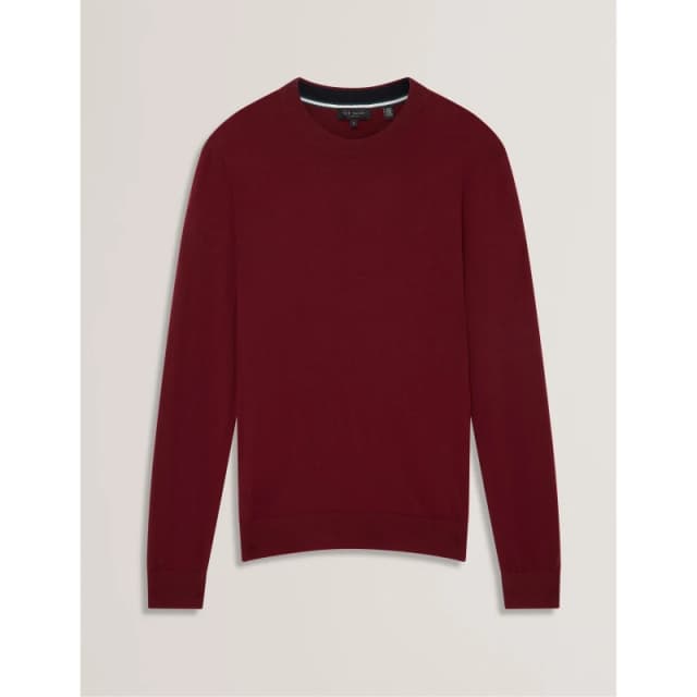 Ted Baker Mens Merino Crew Neck Jumper Oxblood male S (2)