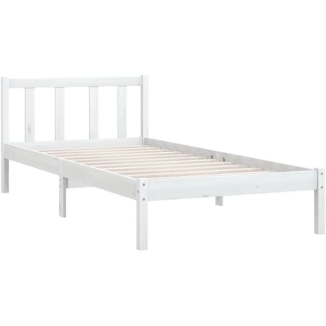 VIDAXL Bed Frame without Mattress White Solid Wood Single vidaXL 8720286671252