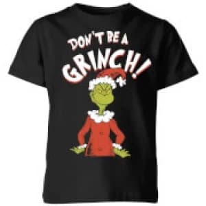 The Grinch Dont Be A Grinch Kids Christmas T-Shirt - Black - 9-10 Years