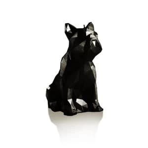 Black Metallic Low Poly Bulldog Candle