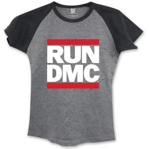 Run DMC - Logo Womens Large T-Shirt - Grey