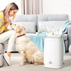 HOMCOM Air Purifiers for Bedroom with 3-Stage Filtration System