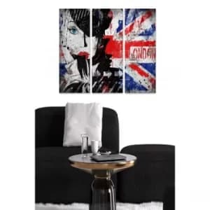 MDF8027454 Multicolor Decorative MDF Painting (3 Pieces)