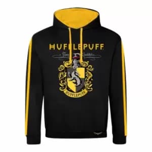Harry Potter Unisex Adult Hufflepuff Hoodie (XL) (Black/Yellow)