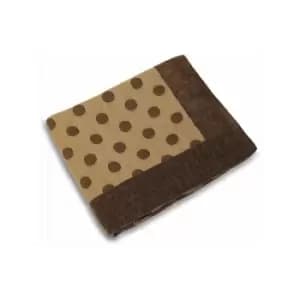 Luna Spot Chenille Velvet Woven Throw, Mocha, 145 x 180 Cm - Riva Home