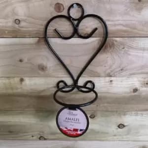 Tom Chambers Handcrafted Amalfi Black Metal Garden Patio Herb Plant Flower Pot Wall Mount Holder