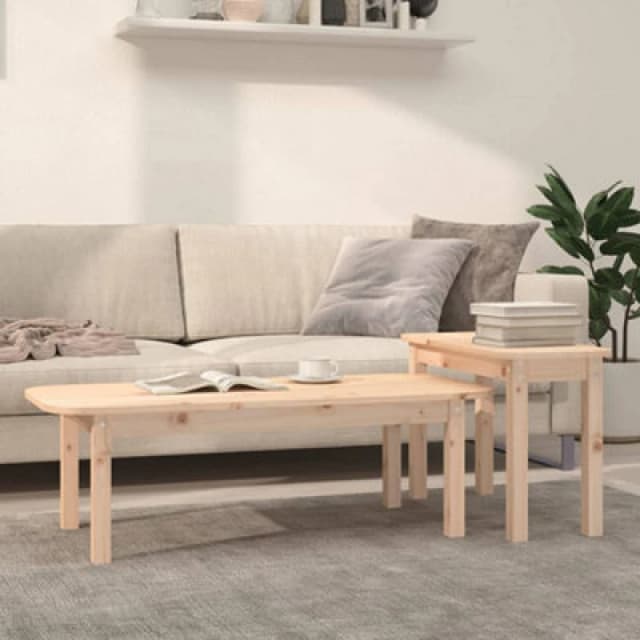 Vidaxl 2 Piece Coffee Table Set Solid Wood Pine Coffee Table Sets