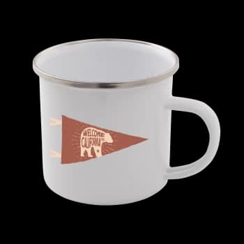 Welcome To California Enamel Mug - White