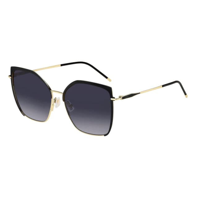 Boss Womens Rectangular Round Sunglasses Gold Black_ female 58 cm