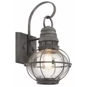 Elstead Bridge Point - 1 Light Medium Outdoor Wall Lantern Zinc IP44, E27
