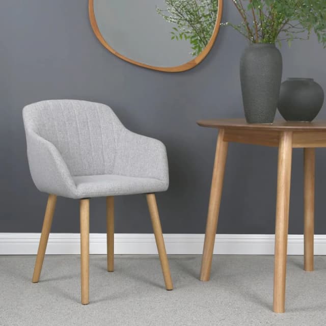 Home Garden Direct Luciano Upholstered Armchair in Premium Textured Linen in Grey Grey Unisex