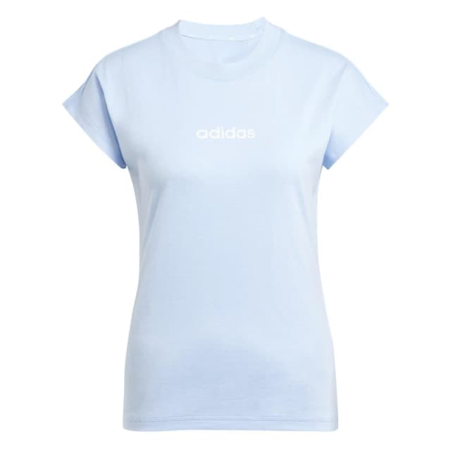 adidas Essentials Linear Cotton T-Shirt Womens Glow Blue female L (16-18)