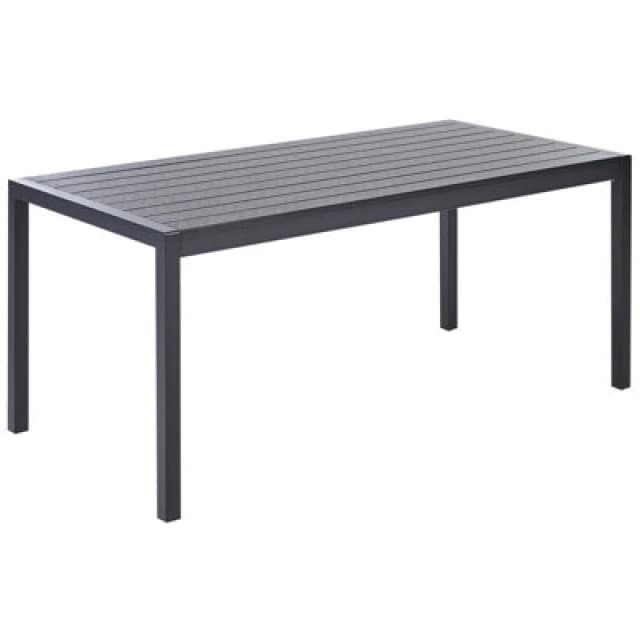 Beliani Garden Dining Table Vernio 180 Cm 90 Cm Metal Black