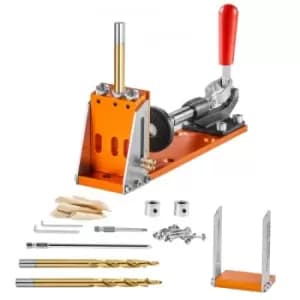 VEVOR 30 Pcs Pocket Hole Jig Kit, Adjustable & Easy to Use Pocket Hole Jig System with Step Drills, Wrenches, Drill Stop Rings, and Square Drive Bits,