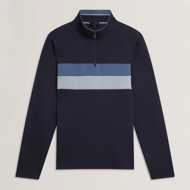 Ted Baker Mens 1/4 Zip Fleece Navy male XS (1)
