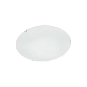 Bernardino 2 Light Flush Ceiling Light White, Clear Structured Glass Chrome Metal LED E27 - Merano