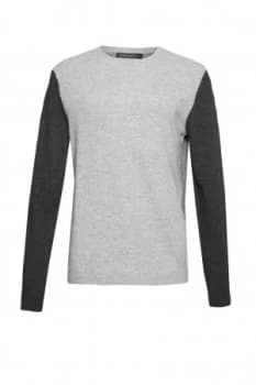 Mens French Connection Lambswool Multi Colour Jumper Grey