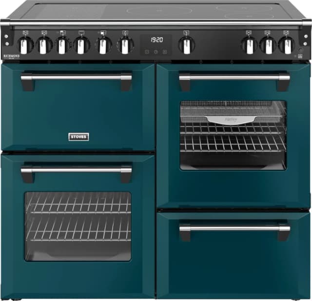 Stoves Richmond Deluxe 100Ei 100cm wide Electric Range Cooker with Induction Hob - Deep Marine - A Rated