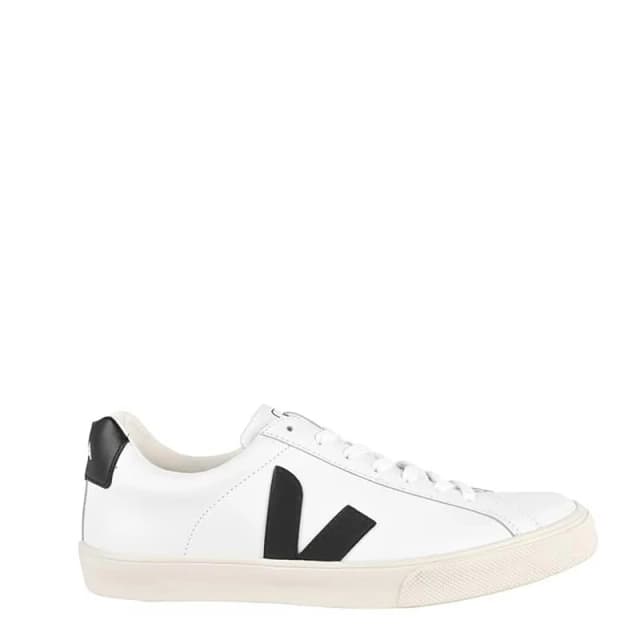 Veja Esplar Leather Mens Fashion Trainers - White Black - Size:UK 12