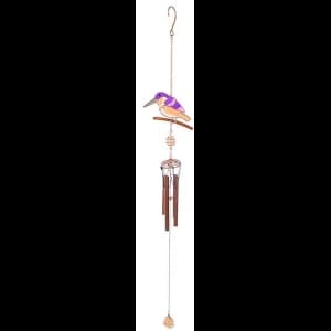 Kingfisher Purple Metal & Glass Windchime