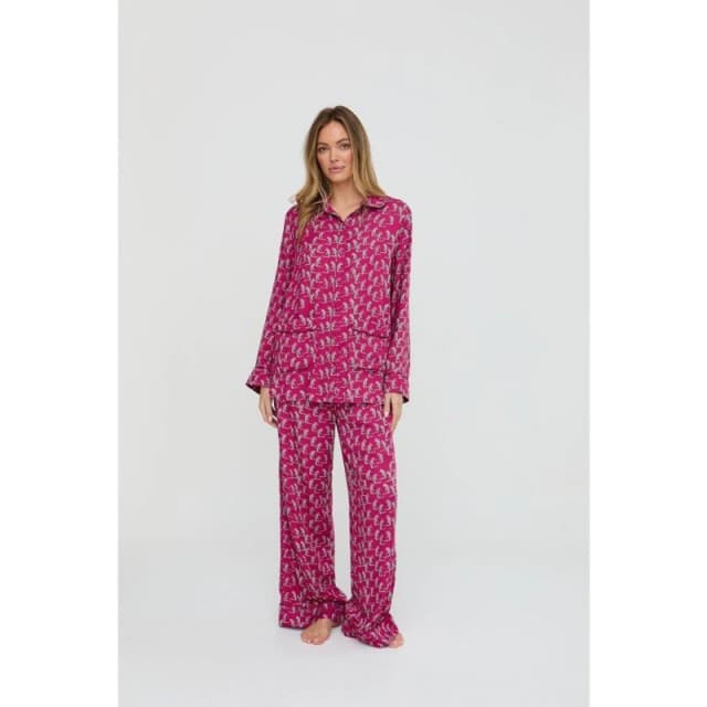 Lily and Lionel Lily and Lionel Evie Long Sleeve Leopard Print Pyjama Set In Pink Leopard Print female 10 (S)