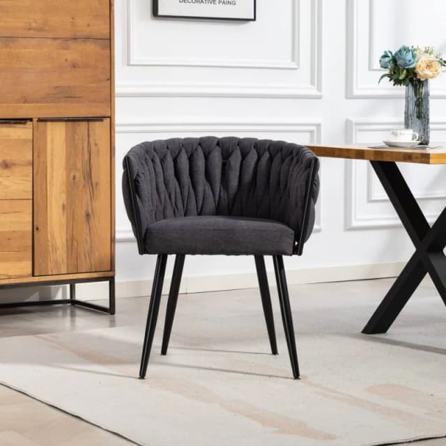 Artemis Home Aneta Fabric Accent Chairs - Set of 2 in Charcoal Size: 2 Pack Charcoal Unisex 2 Pack