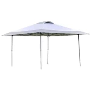 Outsunny 4 X 4M Pop Up Tent Gazebo Outdoor With Adjustable Legs And Roller Bag - White