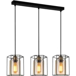 Italux Lighting - Italux Kalula Industrial, Retro 3 Light Bar Pendant Ceiling Light, E27