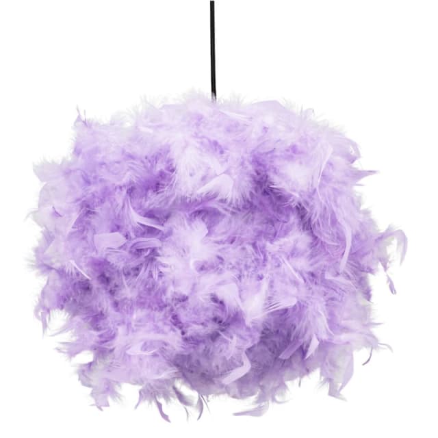 Happy Homewares Eye-Catching & Modern Genuine Feather Decorated Pendant Light Shade in Lilac Size: 16" Lilac Unisex 16"