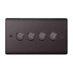 BG Nexus Metal Black Nickel 4 Gang 2 Way Dimmer Switches - NBN84P