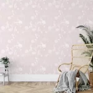 Catherine Lansfield Meadowsweet Floral Hand Painted Wallpaper, Pink/Grey