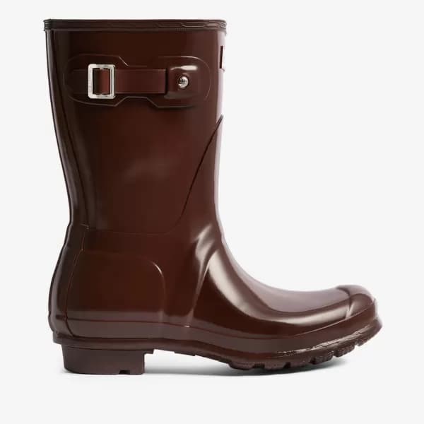 Hunter Womens Original Short Gloss Rubber Wellies - UK 3