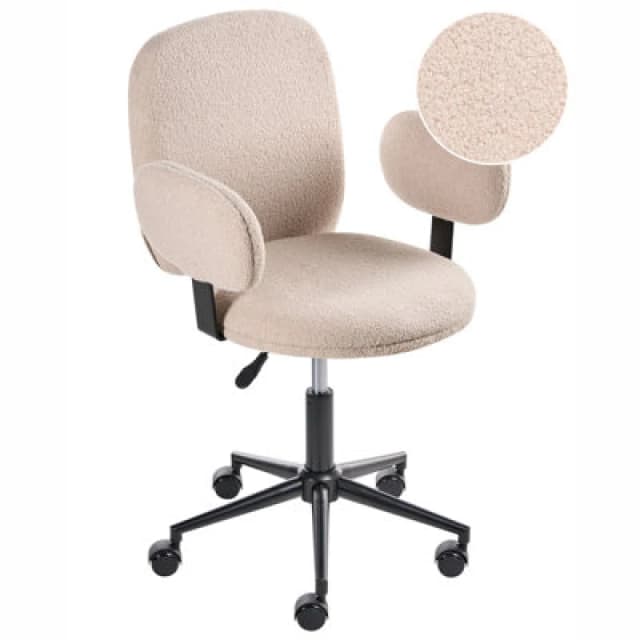Beliani Desk Chair Moraga Boucle Beige