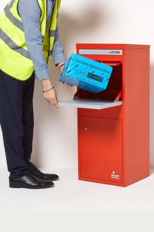 Homescapes Smart Parcel Box Large Front & Rear Access Red
