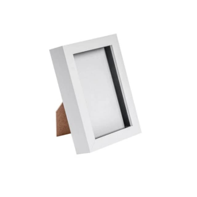 Nicola Spring 4 X 6" Photo Frame - White - 3D Photo Frame Picture Frame Box Portrait Display Case (17.5 X 12.5Cm)