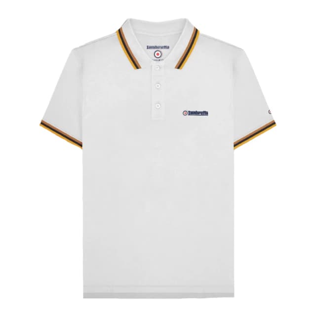 Lambretta Lambretta Men SS25 Triple Tipped Big & Tall Polo Shirt in White Size: 3X-Large White XXXL Male 5063703802390