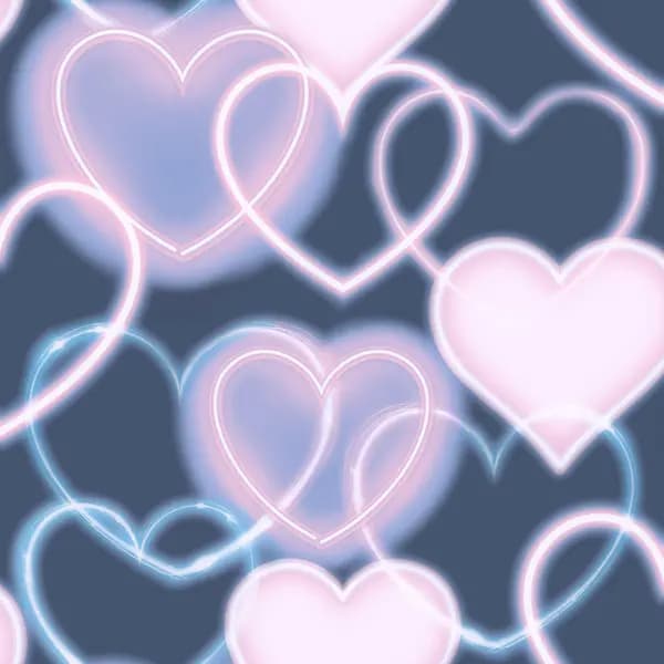 Arthouse Neon Heart Wall Wallpaper Navy