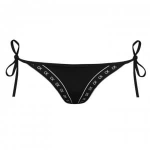 Calvin Klein Mono Cheeky Tie Side Bikini Bottoms - Black BEH