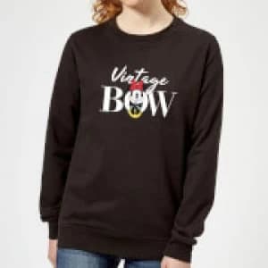 Disney Minnie Mouse Vintage Bow Womens Sweatshirt - Black