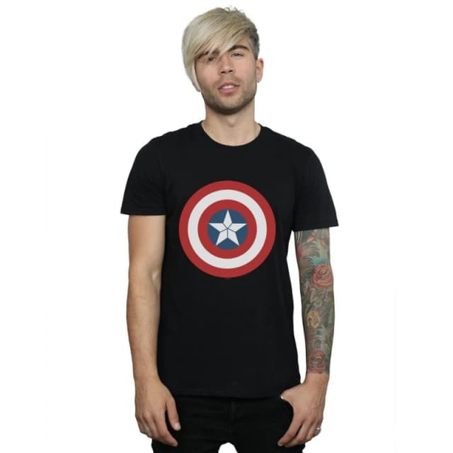 Marvel Marvel Men Captain America Civil War Shield T-Shirt in Black Size: Small Black S Male 5057981025176