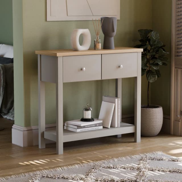 Lassic Vida Designs Arlington 2 Drawer Console Table Grey unisex 2 Drawer
