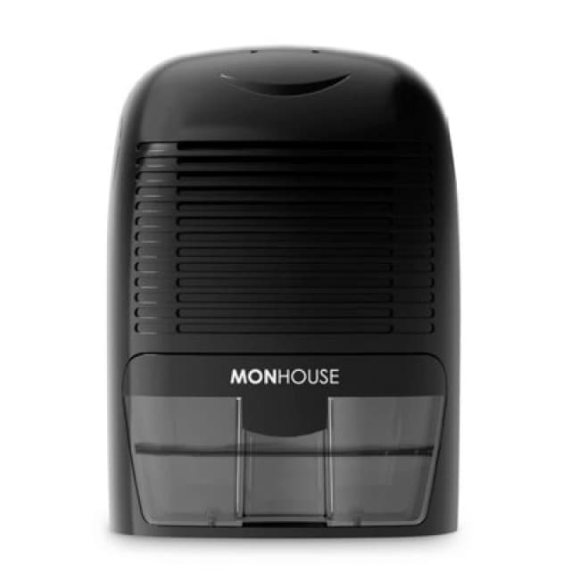 Monhouse Dehumidifier 1500Ml Portable, Compact And Quiet Moisture Absorber - Mini Electric Mould Remover For Home - Black