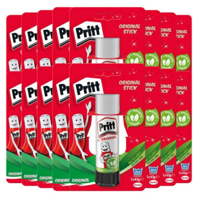 Pritt Child-Friendly Glue Sticks For Arts & Crafts Activities 43G, 16 Sticks