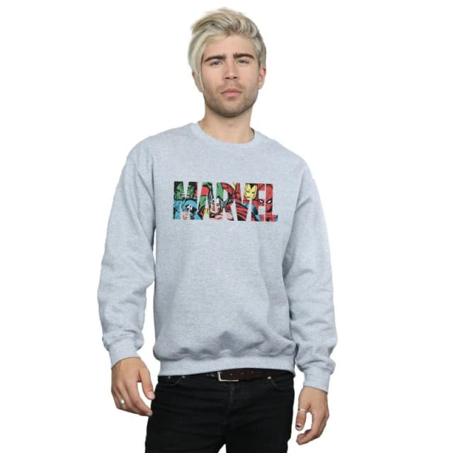 Marvel Comics Marvel Comics Men Infill Logo Sweatshirt in Grey Size: Small Grey S Male 5057864047233