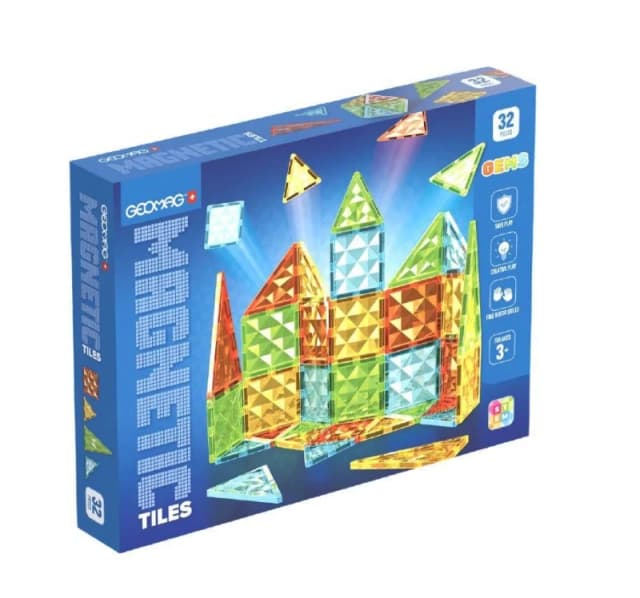 Geomag Magnetic Tiles Gems 32 Pieces Size: 1 Pack Multicolor Unisex 1 Pack