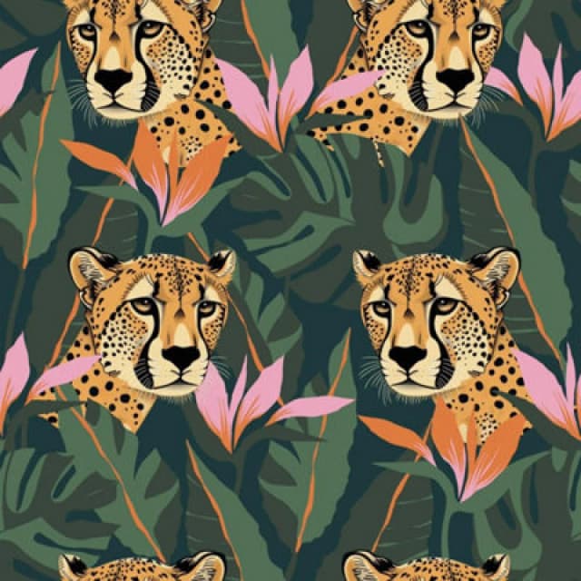 Arthouse Jungle Leopard Dark Green Wallpaper