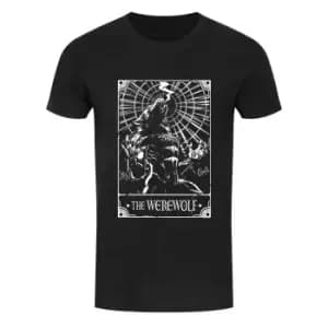 Deadly Tarot Mens The Werewolf T-Shirt (L) (Black/White)