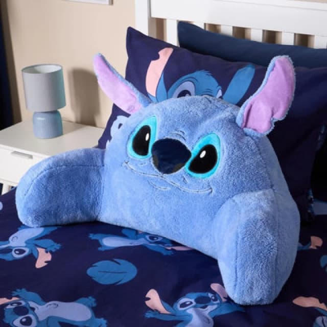 OHS OHS Stitch Kids Cuddle Cushion Soft Fleece Reading Pillow in Blue Blue One Size Unisex 5027434224197