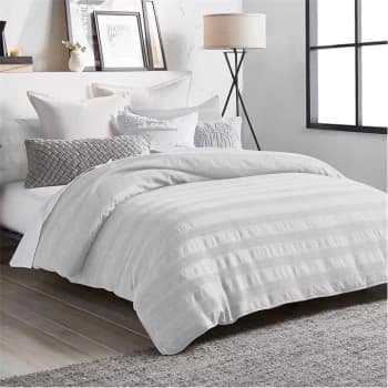 DKNY Avenue Stripe Cotton Duvet Cover - Grey